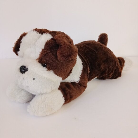 Peek A Boo Toys Bulldog Realistic Puppy Dog Plush 22” Brown White Stuffed Animal - Picture 9 of 9